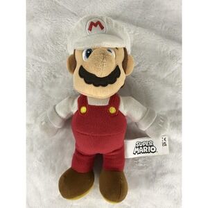 Super Mario Plush Doll White Hat Red Overalls Stuffed Toy Nintendo Character 8"